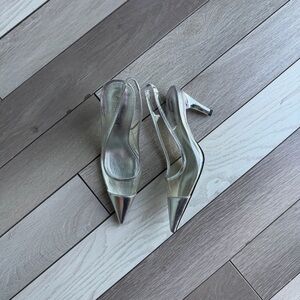 Jeffrey Campbell Silver Metallic Heels
